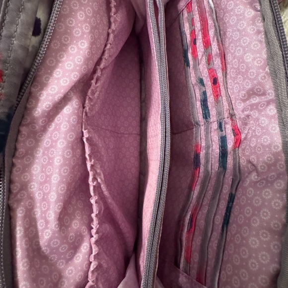 Lug Scoop Crossbody Bag, watercolor pearl gray floral. 10”W x 7”H x 3.5”D. - Picture 5 of 5